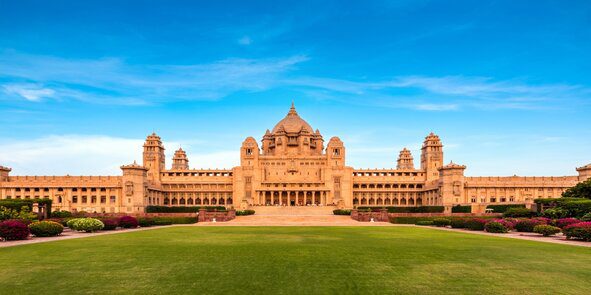 The,Beautiful,View,Of,Umaid,Bhawan,Palace,In,Jodhpur,Rajasthan,